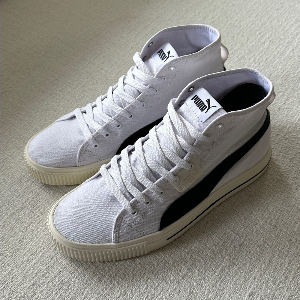 Puma Classic White and Black Sneakers